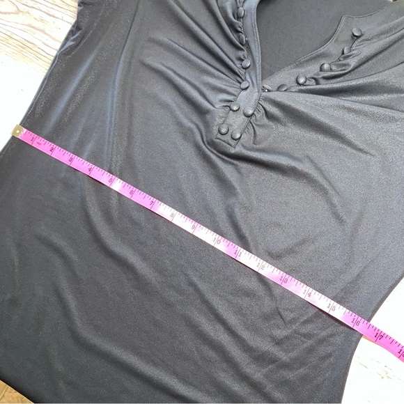 Black Puff Sleeve Button Detail Top - Picture 10 of 12